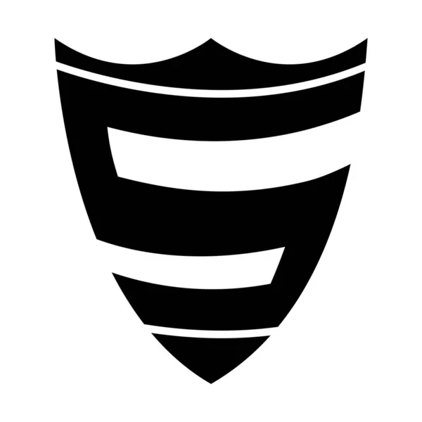 Escudo Negro Forma Letra Icono Sobre Fondo Blanco — Foto de Stock