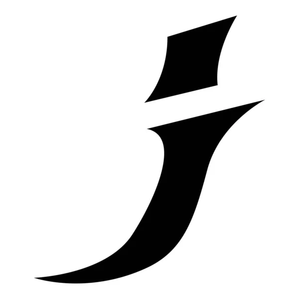 Μαύρο Spiky Italic Letter Εικονίδιο Λευκό Φόντο — Φωτογραφία Αρχείου