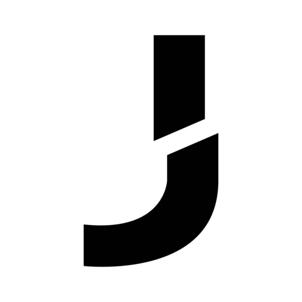 ブラックスプリット ホワイトバックグラウンドの文字Jアイコン — ストック写真