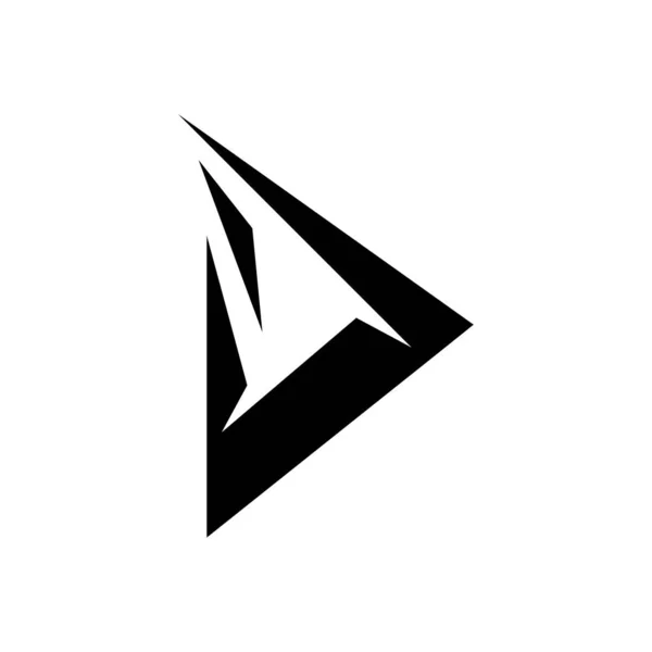 Negro Spiky Triangular Letra Icono Sobre Fondo Blanco — Foto de Stock