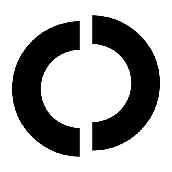 白色背景上的黑色分叉形字母O图标 — 图库照片