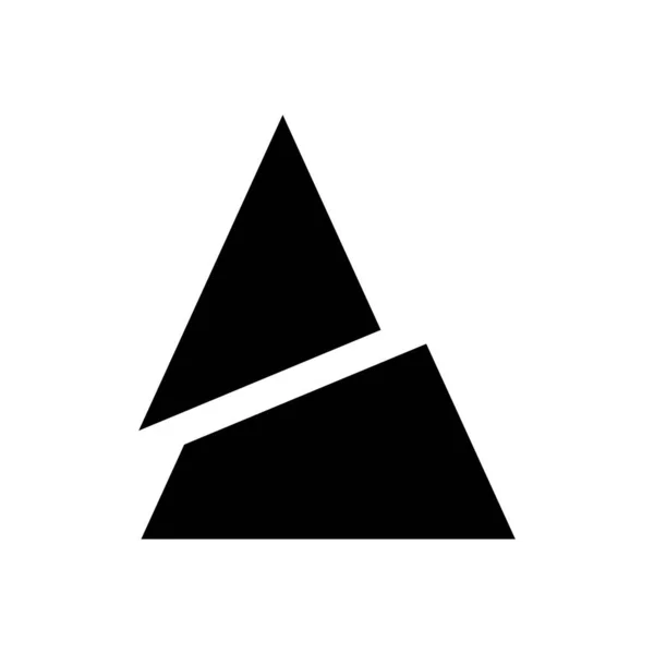 Carta Forma Triángulo Dividido Negro Icono Sobre Fondo Blanco —  Fotos de Stock