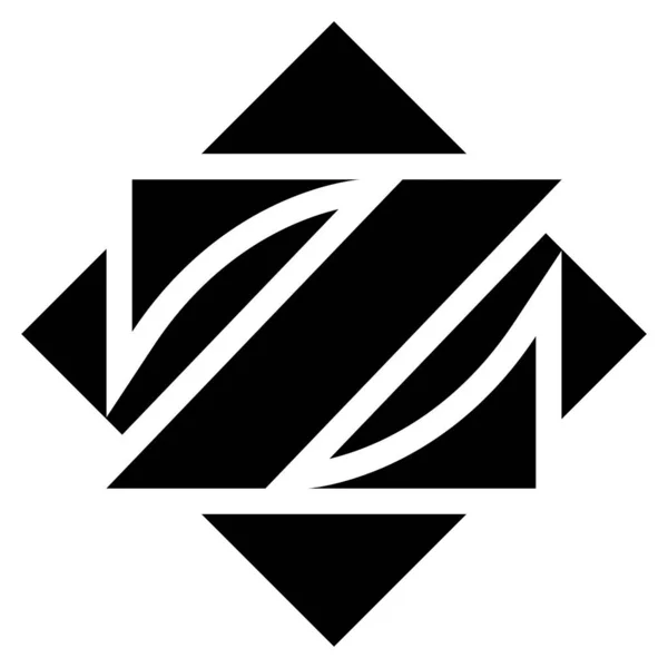 Schwarzer Quadratischer Diamantförmiger Buchstabe Auf Weißem Hintergrund — Stockfoto