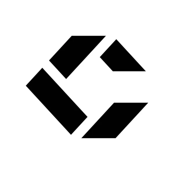 Czarny Kwadrat Litera Ikona Wykonana Prostokątów Białym Tle — Zdjęcie stockowe
