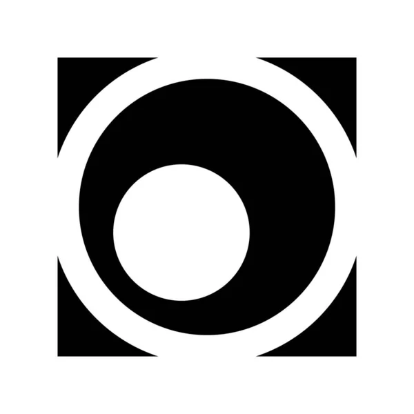 白い背景に黒い正方形の手紙Oアイコン — ストック写真