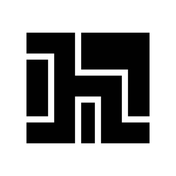 Schwarzes Buchstaben Symbol Quadratischer Form Auf Weißem Hintergrund — Stockfoto