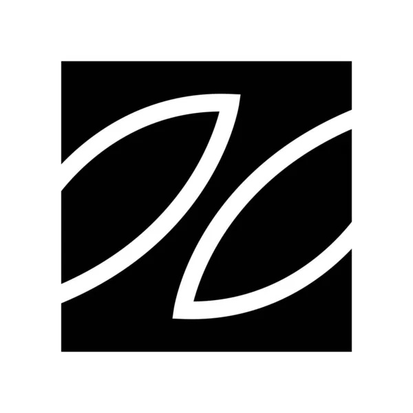 Black Square Formad Bokstav Ikonen Vit Bakgrund — Stockfoto