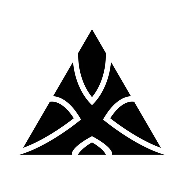 白い背景に黒い三角形の文字Xアイコン — ストック写真