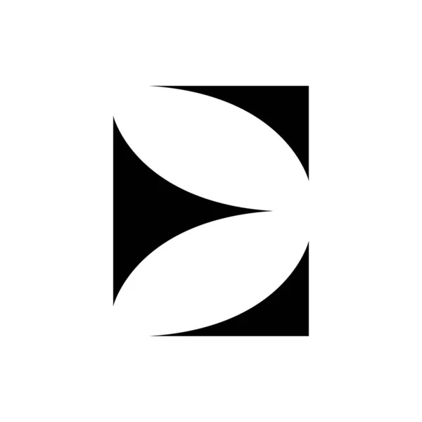 Schwarzes Großbuchstaben Symbol Mit Kurvigen Dreiecken Auf Weißem Hintergrund — Stockfoto