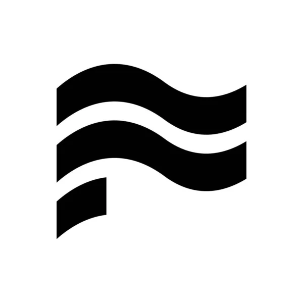 Schwarzes Wellenförmiges Buchstaben Symbol Auf Weißem Hintergrund — Stockfoto