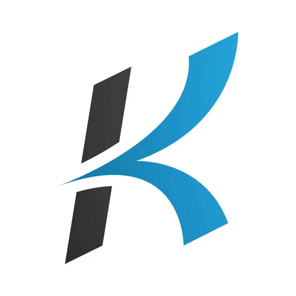 Blue Black Italic Arrow Shaped Letter Icon White Background — Stock Photo, Image