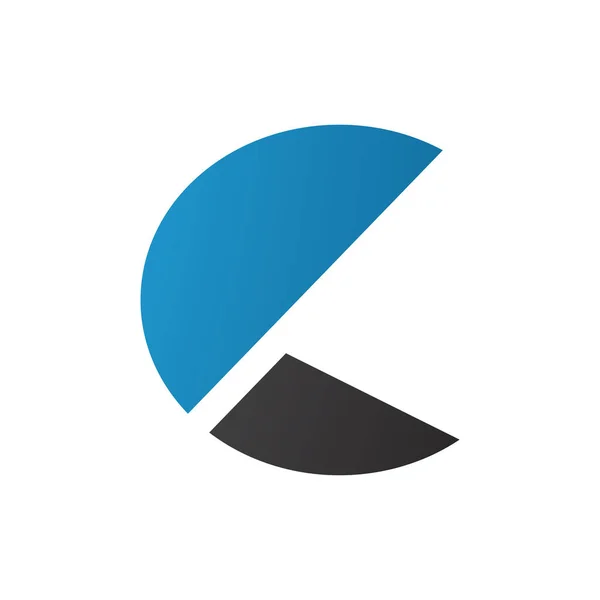 Blauwe Zwarte Letter Icoon Met Halve Cirkels Een Witte Achtergrond — Stockfoto