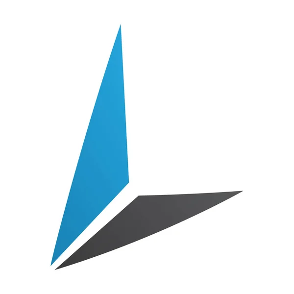 Blue Black Letter Icon Triangles White Background — Stock Photo, Image