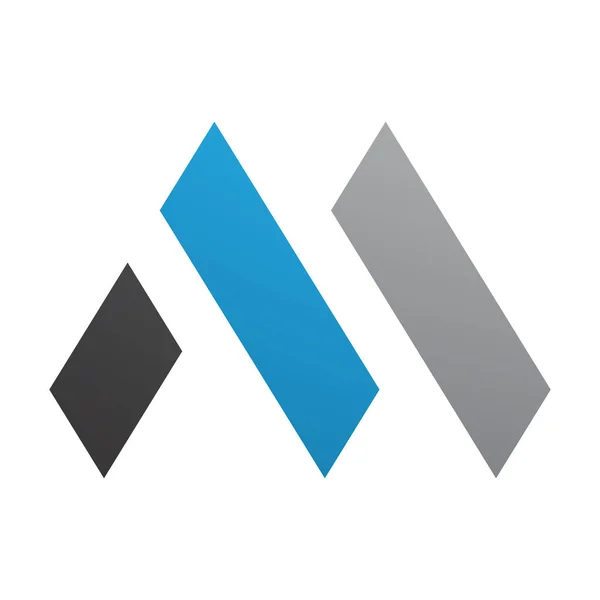 Blauwe Zwarte Letter Icoon Met Rechthoeken Een Witte Achtergrond — Stockfoto