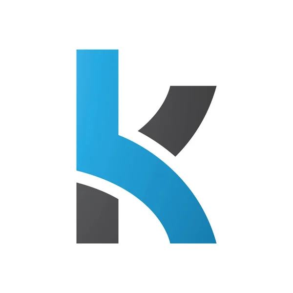 蓝色和黑色小写字母K与白底重叠路径的图标 — 图库照片