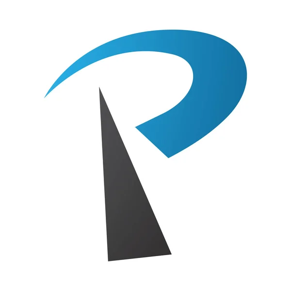 Blaues Und Schwarzes Funkmast Buchstaben Symbol Auf Weißem Hintergrund — Stockfoto