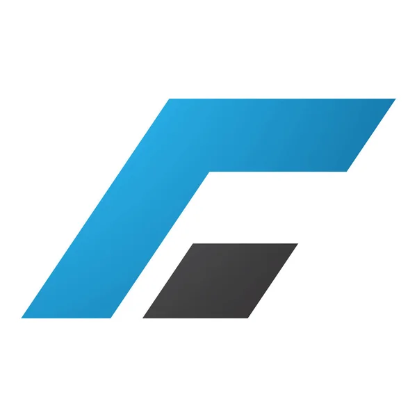 Blaues Und Schwarzes Kursives Buchstaben Symbol Auf Weißem Hintergrund — Stockfoto