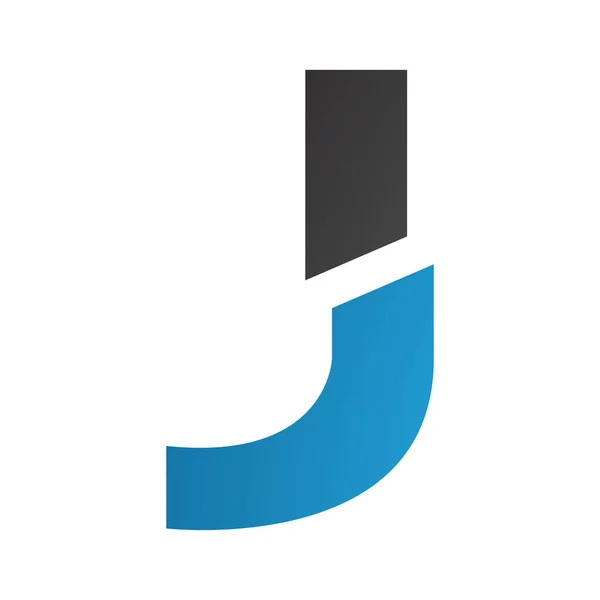 Blue Black Split Shaped Letter Icon White Background — Stock Photo, Image