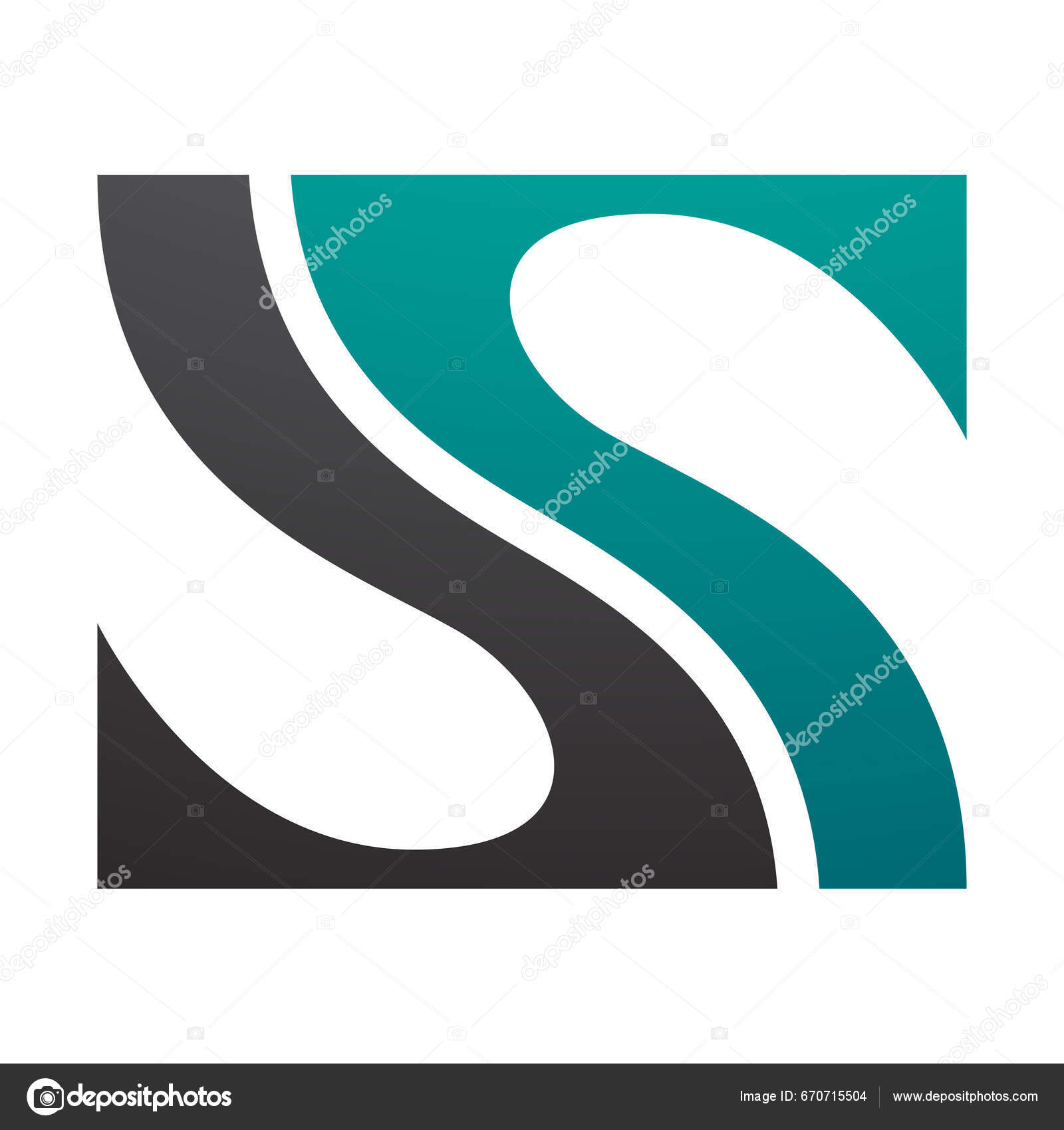 Persisk Grøn Sort Fisk Finne Formet Bogstav Ikon Hvid Baggrund — Stock ...