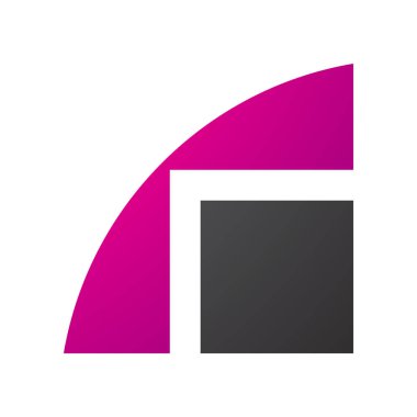 Beyaz Arkaplanda Magenta ve Siyah Geometrik Harf R Simgesi