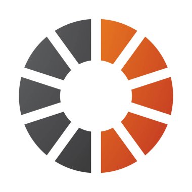 Turuncu ve Siyah Çizgili Beyaz Arkaplanda O Simgesi