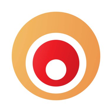 Turuncu ve Kırmızı Harf O Simgesi Yuvarlak Çemberli Beyaz Arkaplan