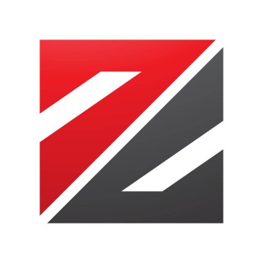Beyaz Arkaplanda Kırmızı ve Siyah Üçgen Şekilli Z Simgesi