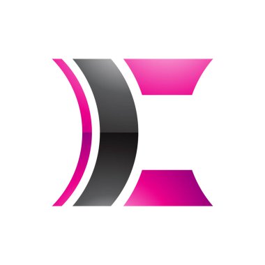 Siyah ve Magenta Işıltılı Lens Beyaz Arkaplanda C Harfi Simgesi