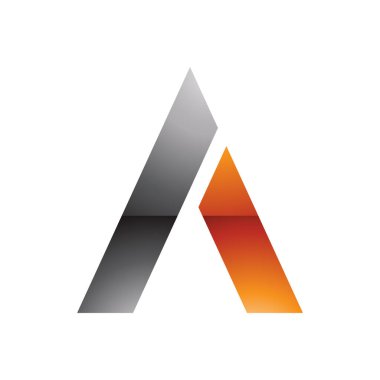 Siyah ve Turuncu Parlak Trapezyum Beyaz Arkaplanda Harf Simgesi