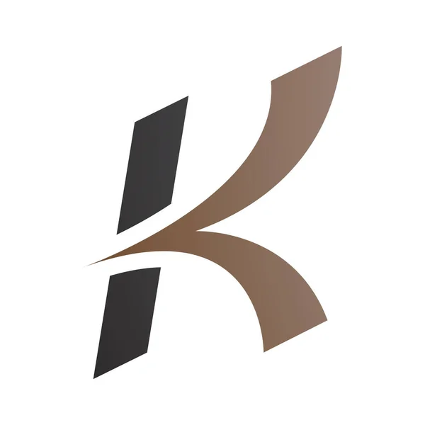 Braunes Und Schwarzes Kursives Buchstaben Symbol Auf Weißem Hintergrund — Stockfoto