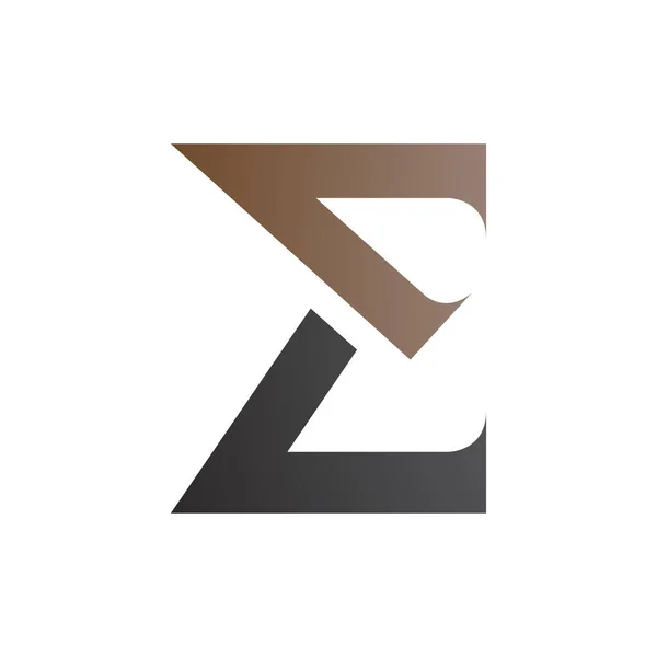 Braunes Und Schwarzes Sharp Elegant Letter Icon Auf Weißem Hintergrund — Stockfoto