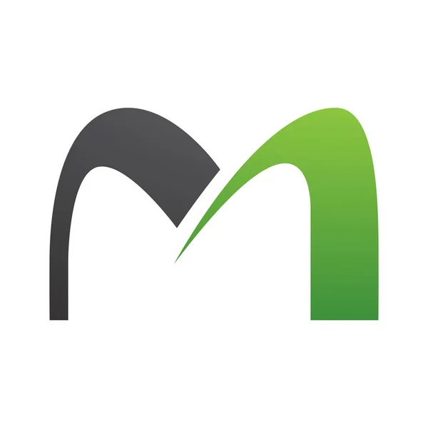 Grünes Und Schwarzes Buchstaben Symbol Auf Weißem Hintergrund — Stockfoto