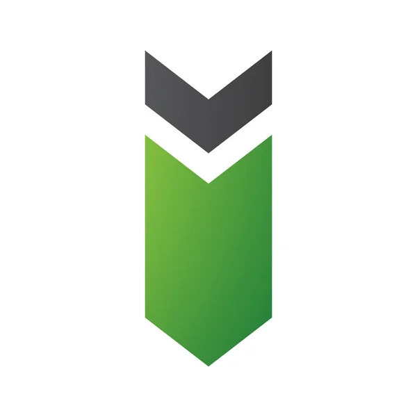 Grünes Und Schwarzes Facing Buchstabe Symbol Auf Weißem Hintergrund — Stockfoto