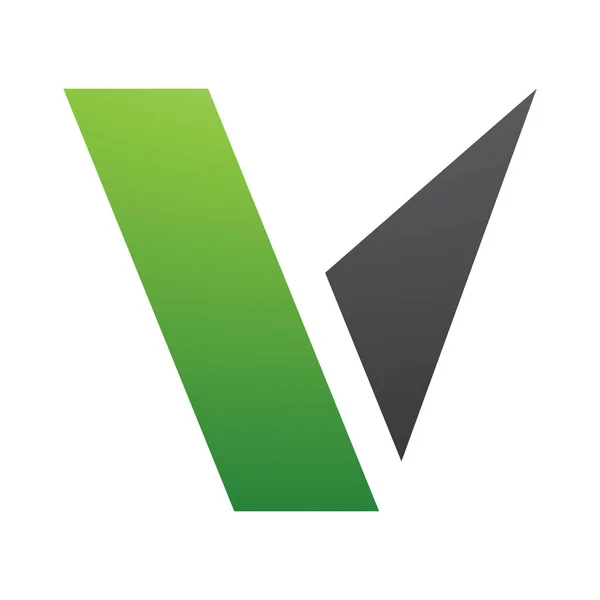 Grünes Und Schwarzes Geometrisch Geformtes Buchstabensymbol Auf Weißem Hintergrund — Stockfoto