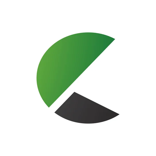 Grüner Und Schwarzer Buchstabe Mit Halbkreisen Auf Weißem Hintergrund — Stockfoto