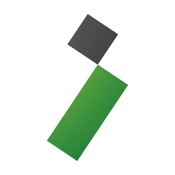 Yeşil Siyah Harf Kare Dikdörtgenli Beyaz Arkaplan Simgesi — Stok fotoğraf