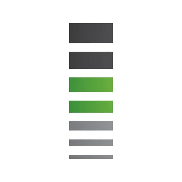 Groene Zwarte Letter Pictogram Met Horizontale Strepen Een Witte Achtergrond — Stockfoto