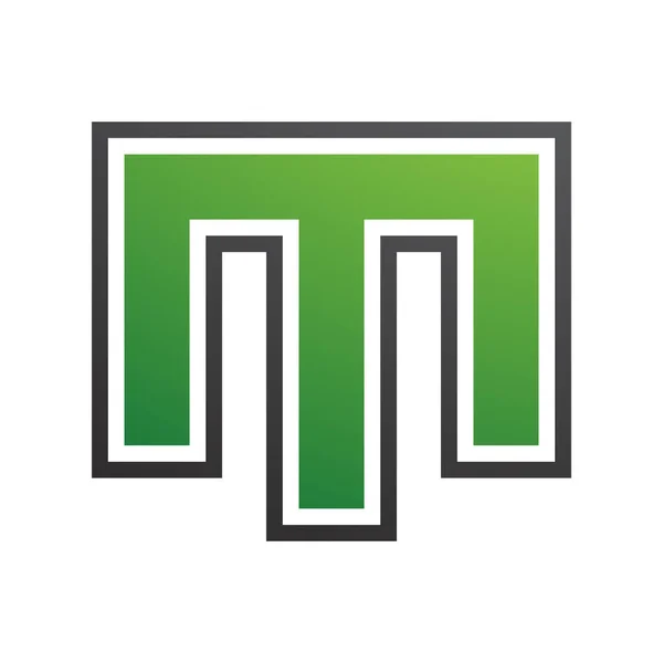 Икона Зеленое Черное Письмо Внешней Полосой Белом Фоне — стоковое фото