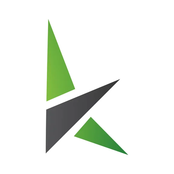 Groene Zwarte Letter Icoon Met Driehoeken Een Witte Achtergrond — Stockfoto