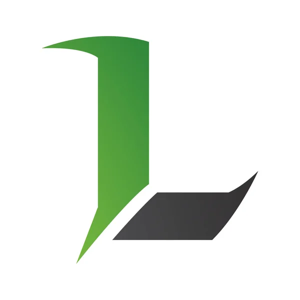Икона Зеленое Черное Письмо Острыми Шипами Белом Фоне — стоковое фото