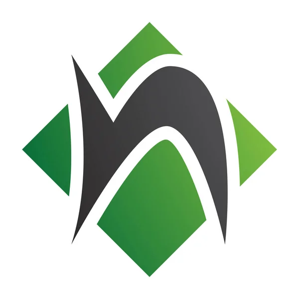 Carta Verde Preto Ícone Com Uma Forma Diamante Quadrado Fundo — Fotografia de Stock