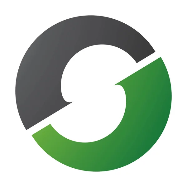 Green Black Letter Icon Shape Middle White Background — Stock Photo, Image