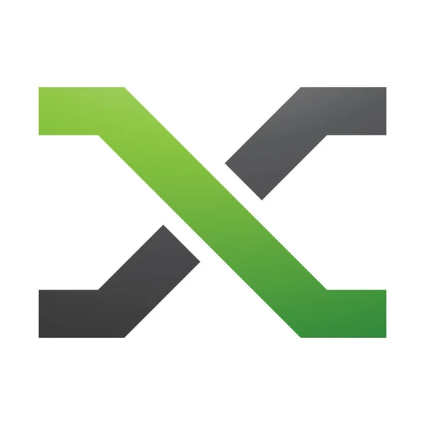 Groene Zwarte Letter Icoon Met Kruisende Lijnen Een Witte Achtergrond — Stockfoto