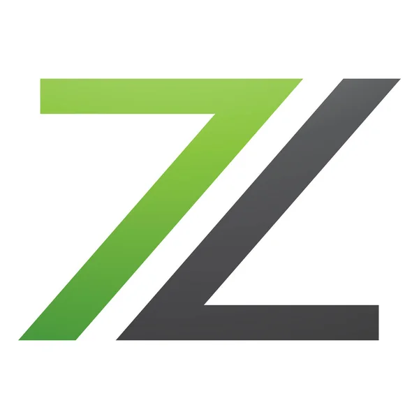 Grüne Und Schwarze Zahl Geformtes Buchstaben Symbol Auf Weißem Hintergrund — Stockfoto