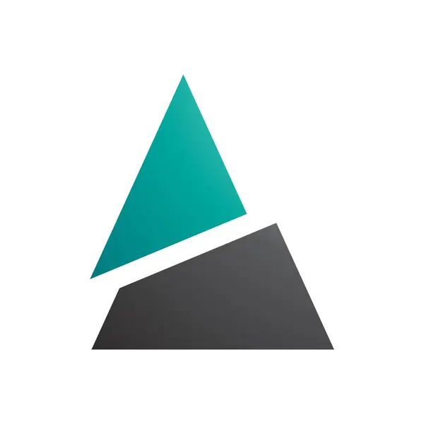 Groene Zwarte Gesplitste Driehoek Gevormde Letter Een Icoon Een Witte — Stockfoto