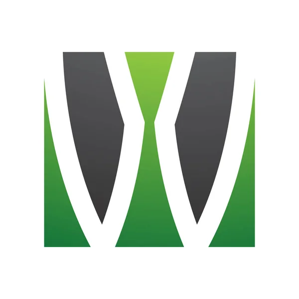 Grünes Und Schwarzes Buchstaben Symbol Quadratischer Form Auf Weißem Hintergrund — Stockfoto