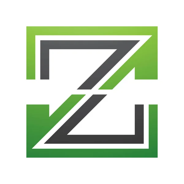 Зеленый Черный Полосатый Буква Икона Белом Фоне — стоковое фото