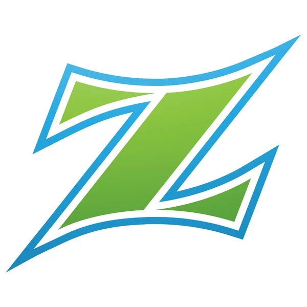 緑と青のアーク 白い背景に書かれた手紙Zアイコン — ストック写真