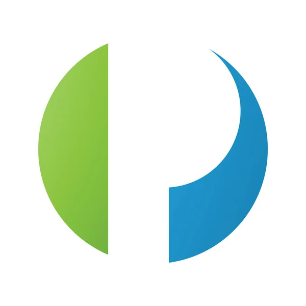 Green Blue Circle Shaped Letter Icon White Background — Stock Photo, Image