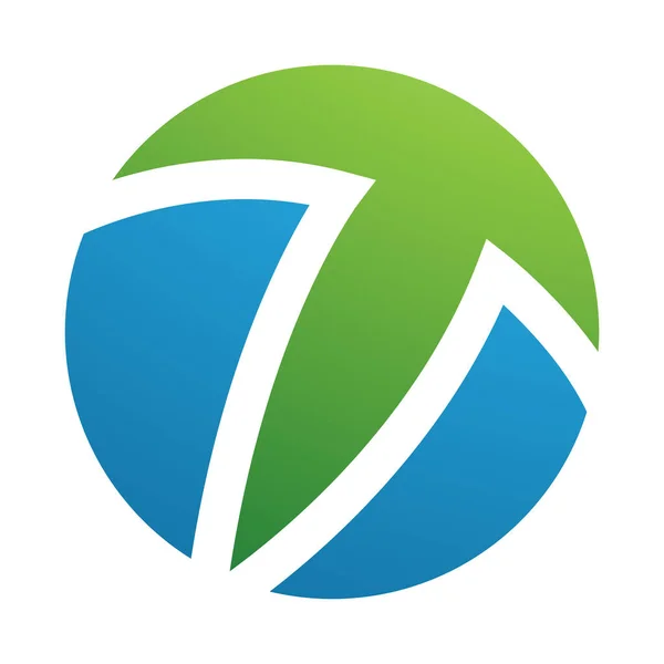 Grön Och Blå Cirkel Formad Bokstav Ikonen Vit Bakgrund — Stockfoto